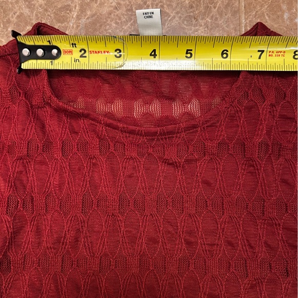 Red Lace See Through Blouse - Picture 6 of 9